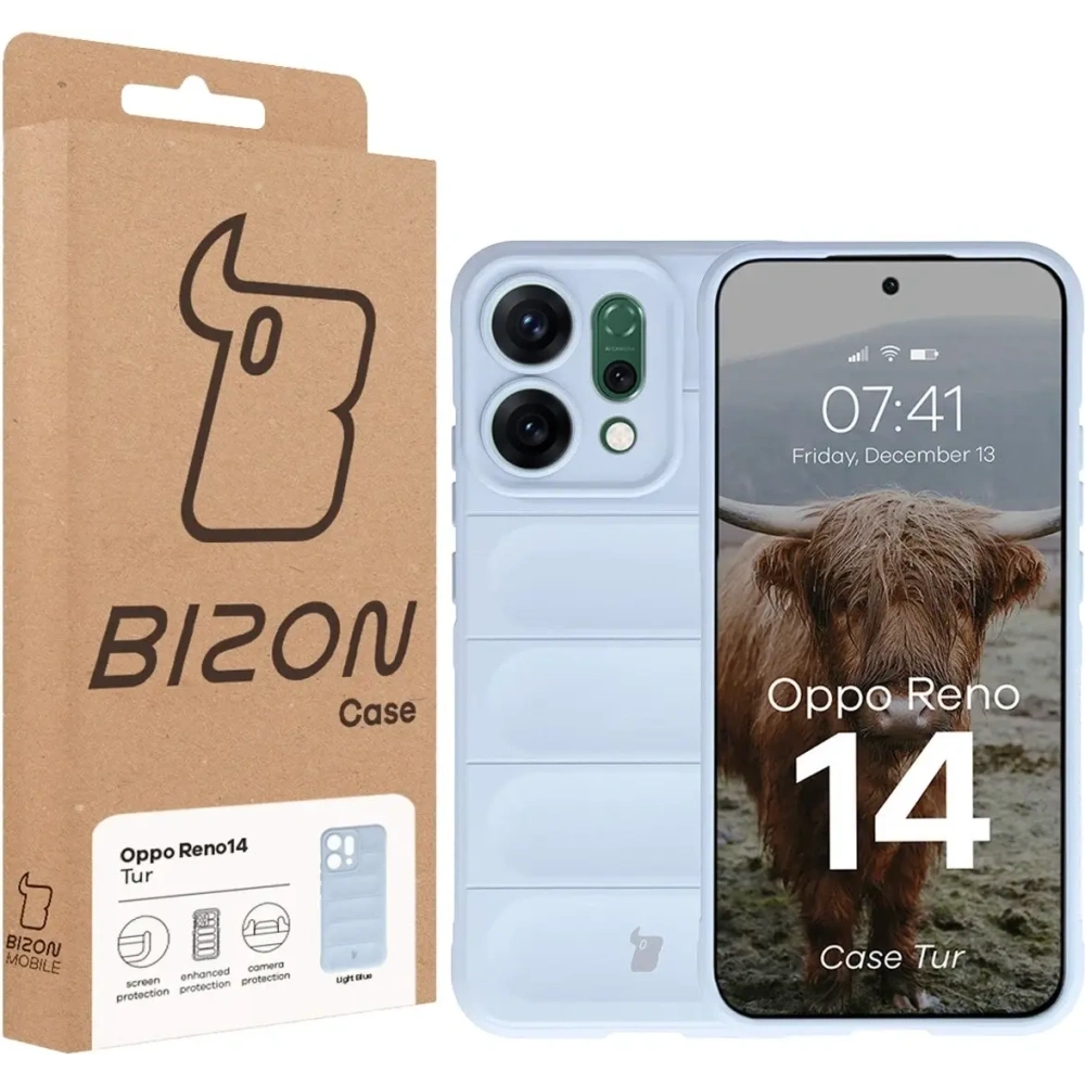 Pancerne etui Bizon Case Tur do Oppo Reno 14 jasnoniebieskie