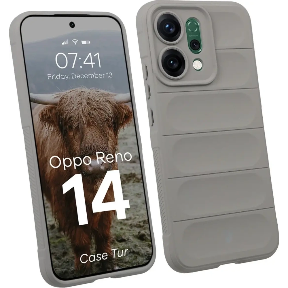 Pancerne etui Bizon Case Tur do Oppo Reno 14 jasnoszare
