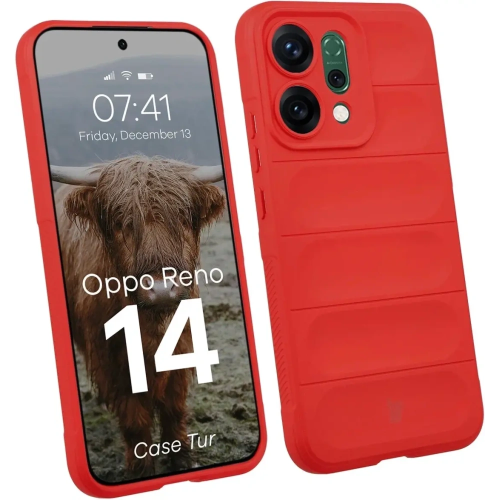Pancerne etui Bizon Case Tur do Oppo Reno 14 czerwone