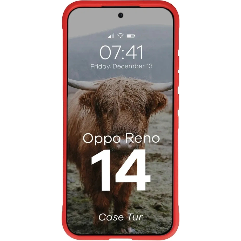Pancerne etui Bizon Case Tur do Oppo Reno 14 czerwone