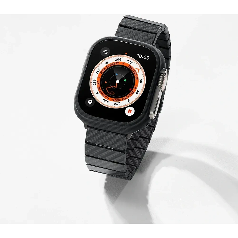 Pasek PITAKA Carbon Fiber Modern do Apple Watch 1/2/3/4/5/6/7/8/9/10/11/SE/SE 3/Ultra/Ultra 2/Ultra 3 czarno szary