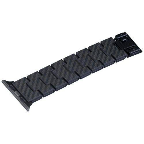 Pasek PITAKA Carbon Fiber Retro do Apple Watch 1/2/3/4/5/6/7/8/9/10/11/SE/SE 3/Ultra/Ultra 2/Ultra 3 czarno szary