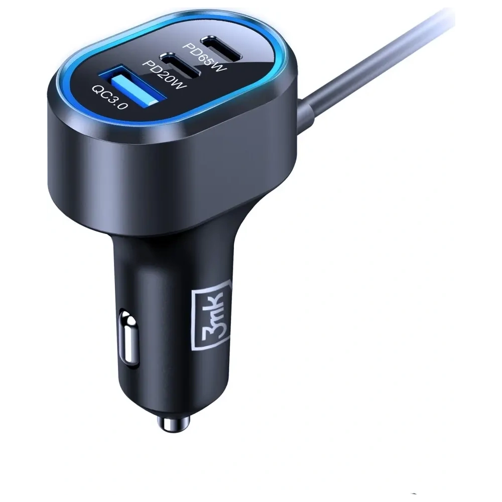 Ładowarka samochodowa 3MK Double Car Charger 135W PD QC PPS 2xUSB-A 4xUSB-C szary