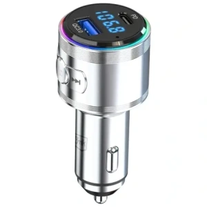 Ładowarka samochodowa 3MK Hyper Car Power Transmitter 48W QC PD PPS USB-C / USB-A z transmiterem audio srebrny