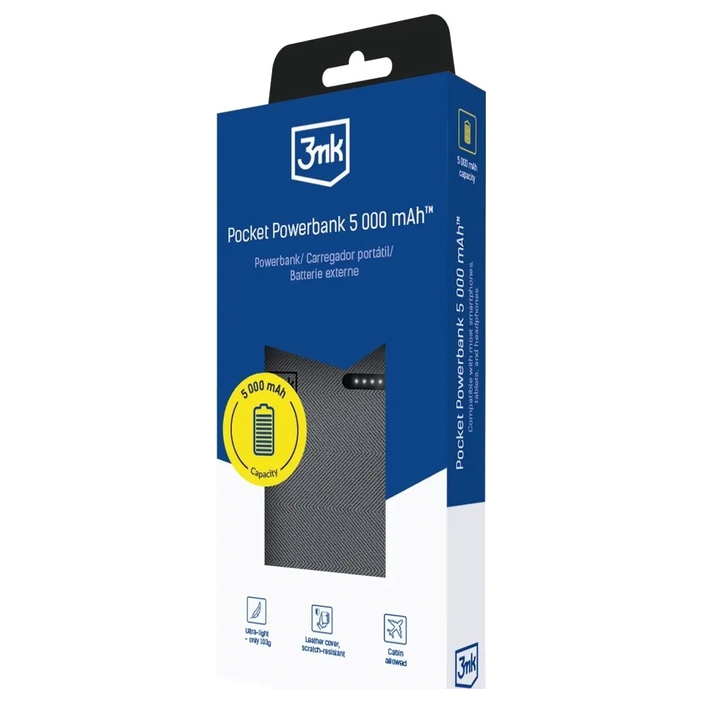 Powerbank 3MK Pocket Powerbank 5000mAh 12W USB-C szary