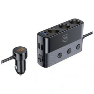 Rozdzielacz 3MK Car Power Splitter 120W PD QC PPS 3xUSB-A, USB-C, 3xDC czarny