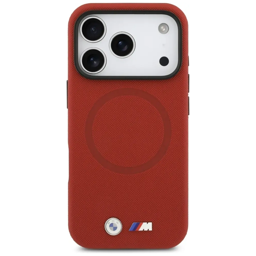 Etui BMW M FW Metal Logo MagSafe do Apple iPhone 17 Pro czerwony