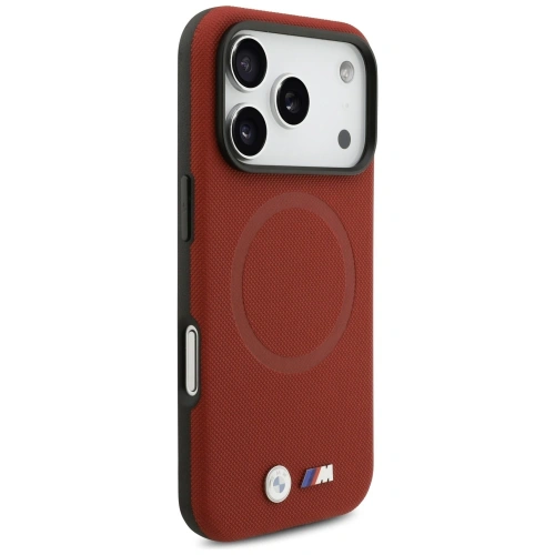 Etui BMW M FW Metal Logo MagSafe do Apple iPhone 17 Pro czerwony
