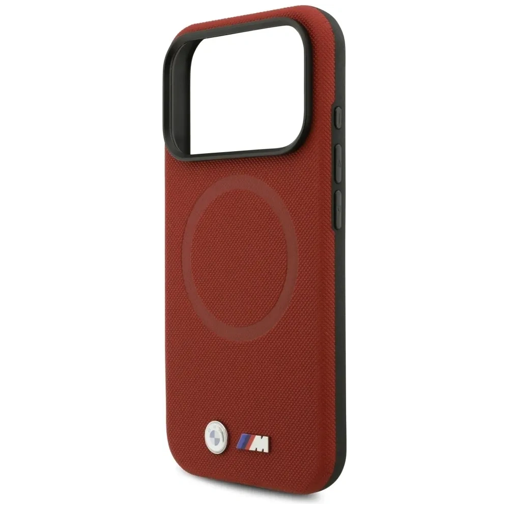 Etui BMW M FW Metal Logo MagSafe do Apple iPhone 17 Pro czerwony