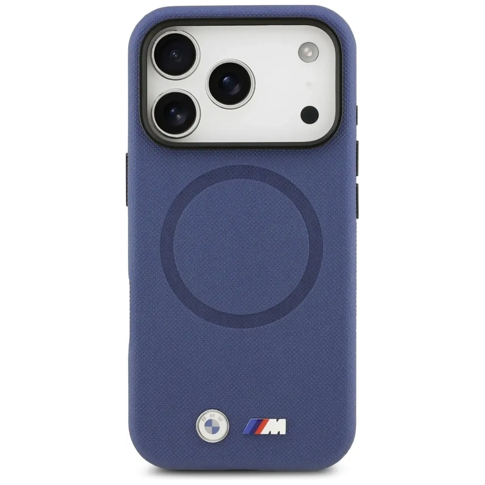 Etui BMW M FW Metal Logo MagSafe do Apple iPhone 17 Pro Max granatowy
