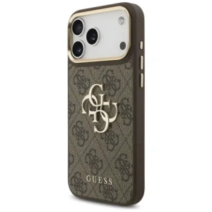 Etui Guess 4G Big 4G Classic Logo Big Strap Metal Buttons do Apple iPhone 17 Pro Max brązowy