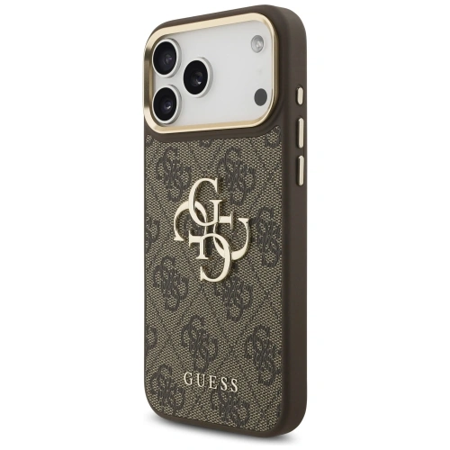 Etui Guess 4G Big 4G Classic Logo Big Strap Metal Buttons do Apple iPhone 17 Pro Max brązowy