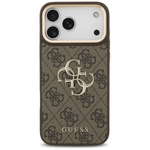 Etui Guess 4G Big 4G Classic Logo Big Strap Metal Buttons do Apple iPhone 17 Pro Max brązowy