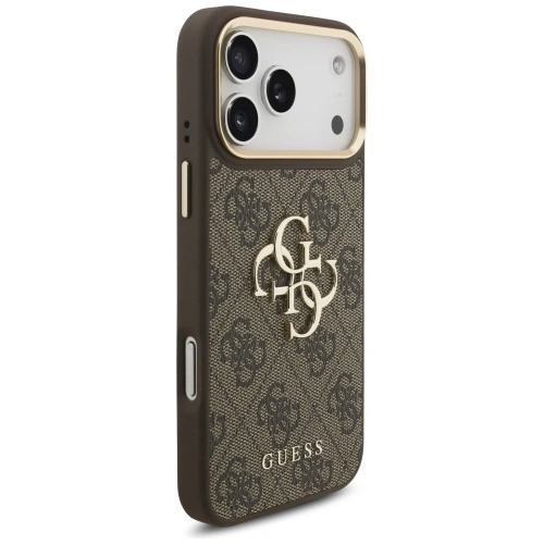 Etui Guess 4G Big 4G Classic Logo Big Strap Metal Buttons do Apple iPhone 17 Pro Max brązowy