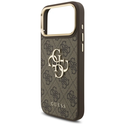 Etui Guess 4G Big 4G Classic Logo Big Strap Metal Buttons do Apple iPhone 17 Pro Max brązowy