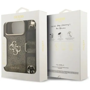 Etui Guess 4G Big 4G Classic Logo Big Strap Metal Buttons do Apple iPhone 17 Pro Max brązowy