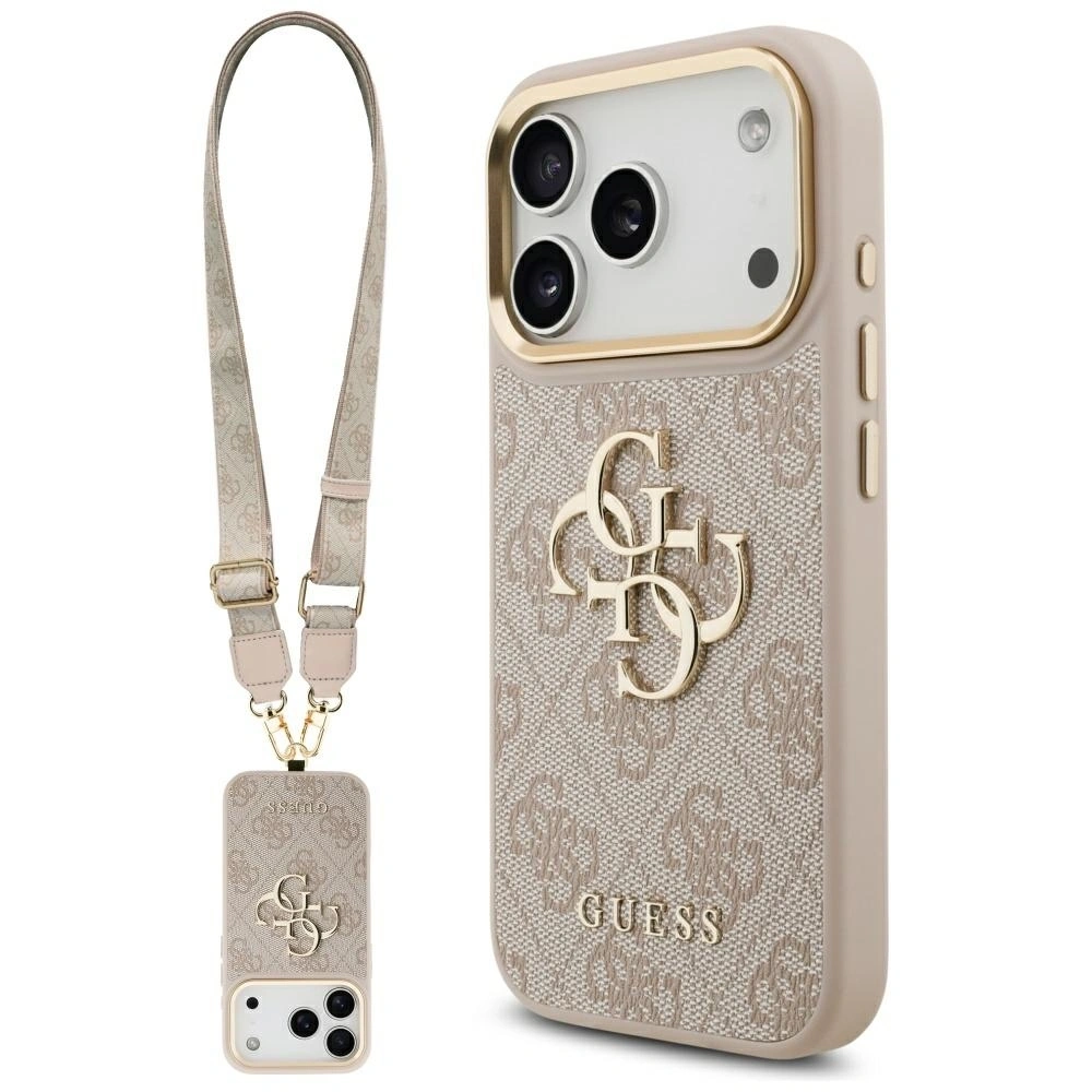 Etui Guess 4G Big 4G Classic Logo Big Strap Metal Buttons do Apple iPhone 17 Pro różowy