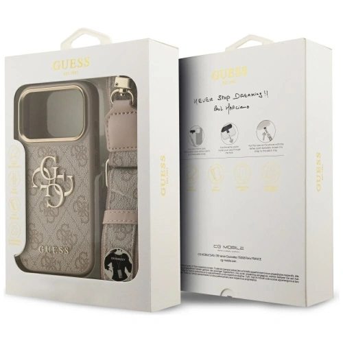 Etui Guess 4G Big 4G Classic Logo Big Strap Metal Buttons do Apple iPhone 17 Pro różowy