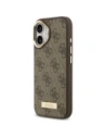 Etui Guess 4G Logo Plate MagSafe do Apple iPhone 17 brązowy