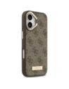 Etui Guess 4G Logo Plate MagSafe do Apple iPhone 17 brązowy