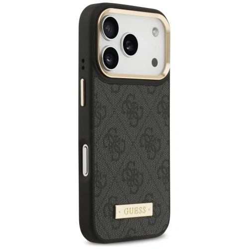 Etui Guess 4G Logo Plate MagSafe do Apple iPhone 17 Pro czarny