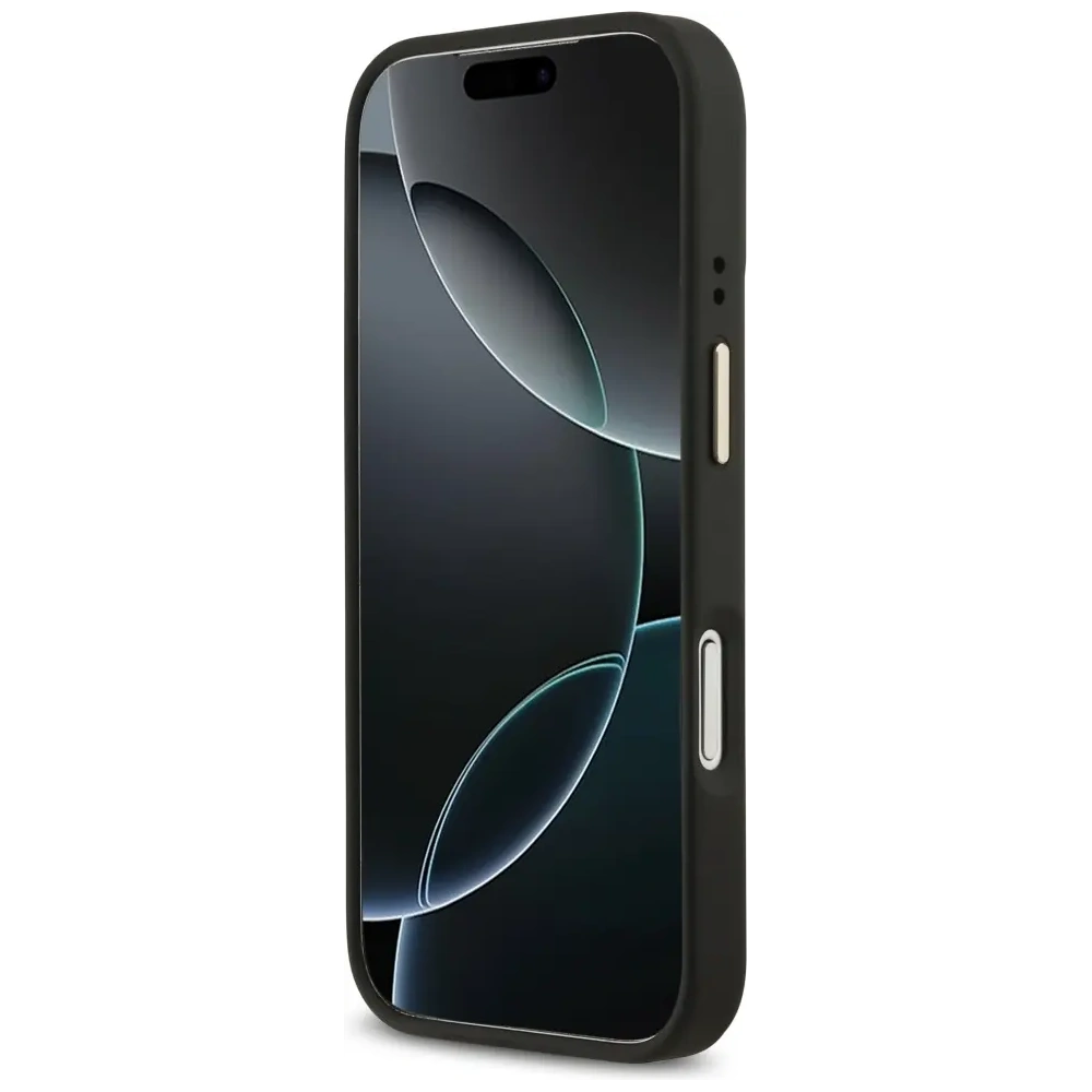 Etui Guess 4G Logo Plate MagSafe do Apple iPhone 17 Pro czarny