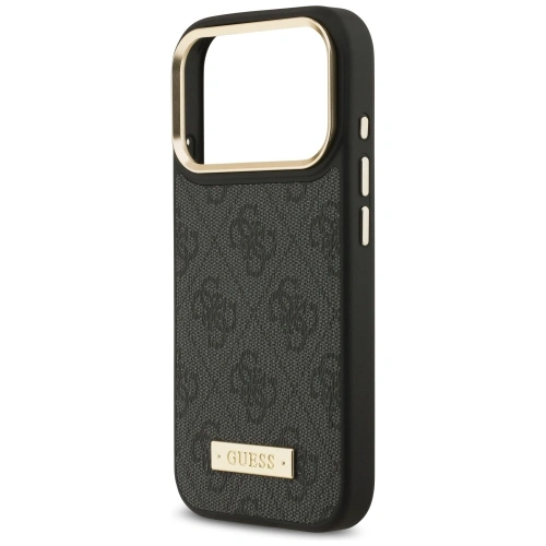 Etui Guess 4G Logo Plate MagSafe do Apple iPhone 17 Pro czarny