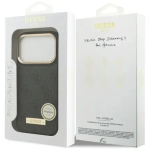 Etui Guess 4G Logo Plate MagSafe do Apple iPhone 17 Pro czarny