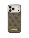 Etui Guess 4G Logo Plate MagSafe do Apple iPhone 17 Pro Max brązowy
