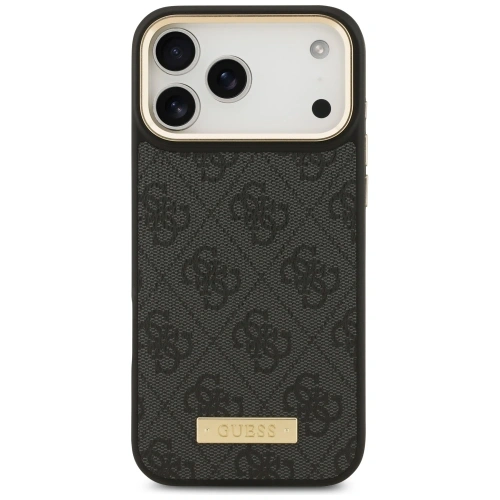 Etui Guess 4G Logo Plate MagSafe do Apple iPhone 17 Pro Max czarny