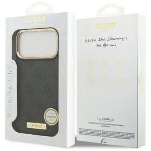 Etui Guess 4G Logo Plate MagSafe do Apple iPhone 17 Pro Max czarny