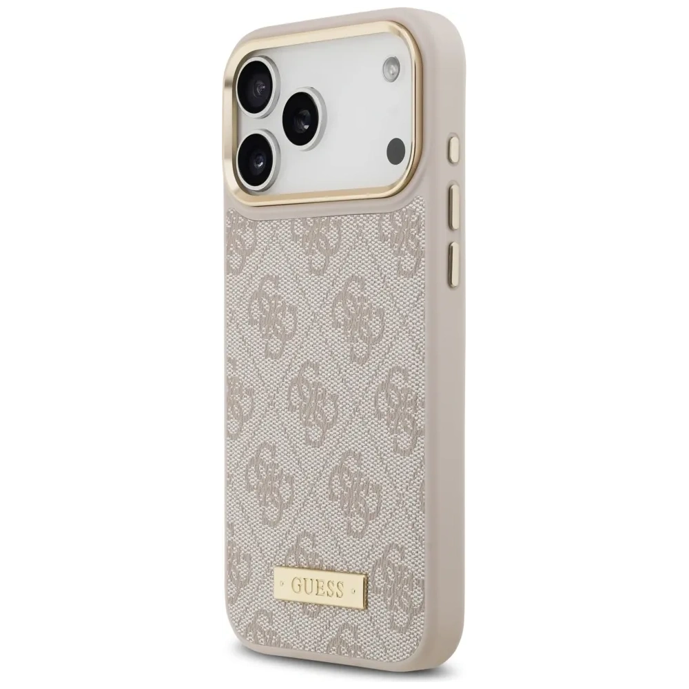 Etui Guess 4G Logo Plate MagSafe do Apple iPhone 17 Pro Max różowy