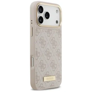 Etui Guess 4G Logo Plate MagSafe do Apple iPhone 17 Pro Max różowy