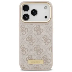 Etui Guess 4G Logo Plate MagSafe do Apple iPhone 17 Pro różowy