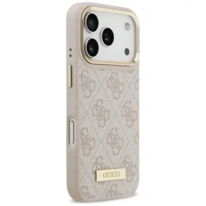Etui Guess 4G Logo Plate MagSafe do Apple iPhone 17 Pro różowy