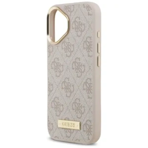 Etui Guess 4G Logo Plate MagSafe do Apple iPhone 17 różowy
