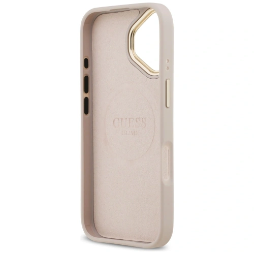 Etui Guess 4G Logo Plate MagSafe do Apple iPhone 17 różowy