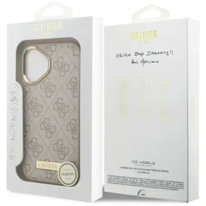 Etui Guess 4G Logo Plate MagSafe do Apple iPhone 17 różowy