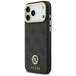 Etui Guess 4G Srtass Logo & Big Strap Metal Buttons MagSafe do Apple iPhone 17 Pro Max czarny