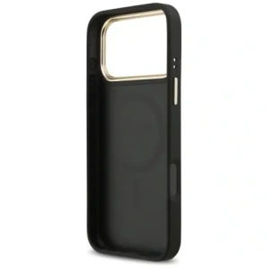 Etui Guess 4G Srtass Logo & Big Strap Metal Buttons MagSafe do Apple iPhone 17 Pro Max czarny