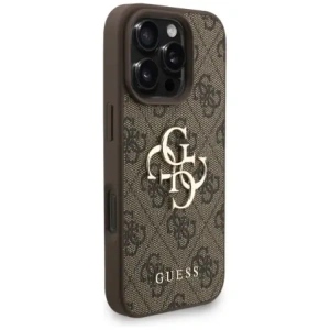 Etui Guess 4G Strap 4G Classic Logo do Apple iPhone 16 Pro brązowy