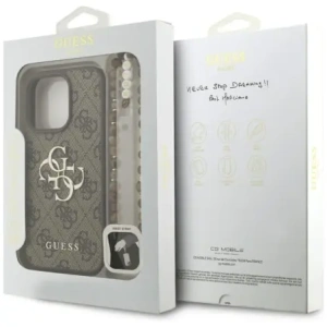 Etui Guess 4G Strap 4G Classic Logo do Apple iPhone 16 Pro brązowy