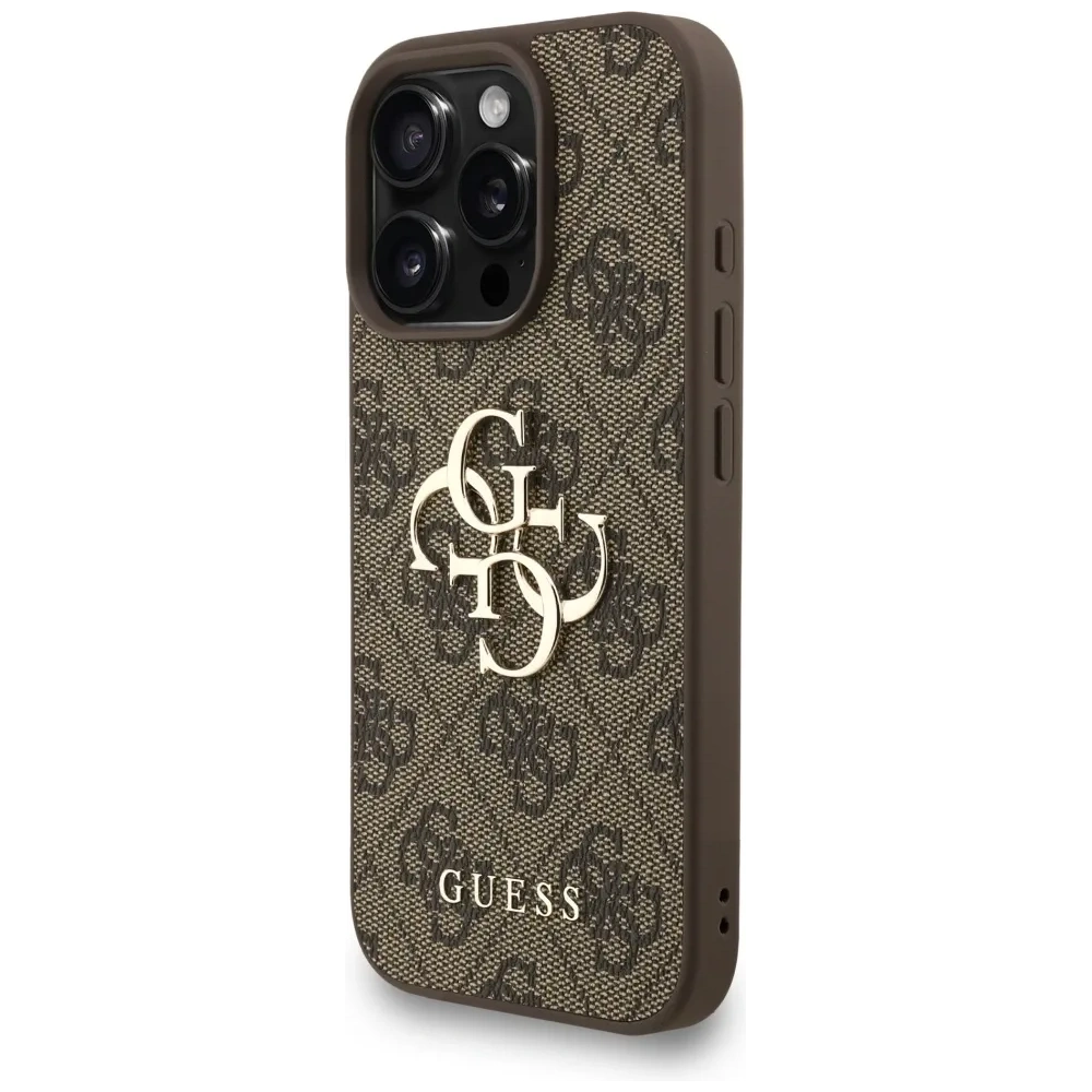 Etui Guess 4G Strap 4G Classic Logo do Apple iPhone 16 Pro Max brązowy