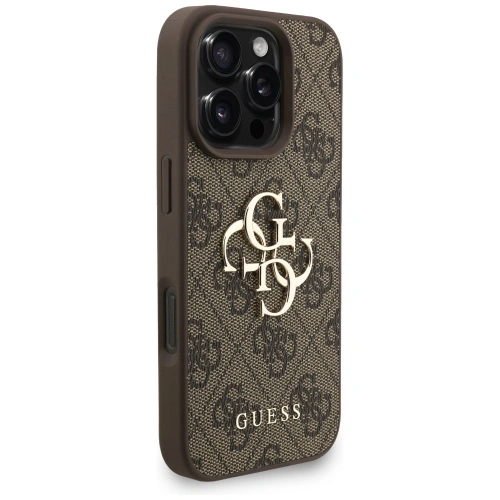Etui Guess 4G Strap 4G Classic Logo do Apple iPhone 16 Pro Max brązowy