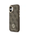 Etui Guess 4G Strass Logo & Big Strap Metal Buttons MagSafe do Apple iPhone 17 brązowy