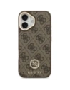 Etui Guess 4G Strass Logo & Big Strap Metal Buttons MagSafe do Apple iPhone 17 brązowy