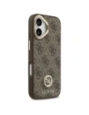 Etui Guess 4G Strass Logo & Big Strap Metal Buttons MagSafe do Apple iPhone 17 brązowy