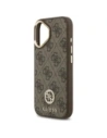 Etui Guess 4G Strass Logo & Big Strap Metal Buttons MagSafe do Apple iPhone 17 brązowy