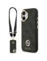 Etui Guess 4G Strass Logo & Big Strap Metal Buttons MagSafe do Apple iPhone 17 czarny