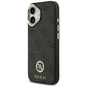 Etui Guess 4G Strass Logo & Big Strap Metal Buttons MagSafe do Apple iPhone 17 czarny